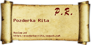 Pozderka Rita névjegykártya